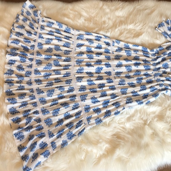 NWT MICHAEL Michael Kors Blue/White Coral Reef Print Maxi Dress - Picture 7 of 16